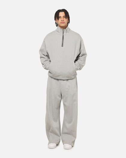 American Thrift Leisure Quarter Zip Mock Neck Sweater Grey Marle