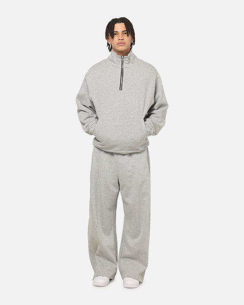 American Thrift Leisure Quarter Zip Mock Neck Sweater Grey Marle