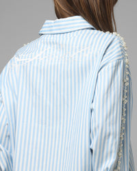Loiter Pearl Button Up Shirt Blue Stripe