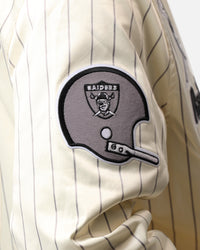 Pro Standard Las Vegas Raiders Pinstripe Satin Jacket Eggshell/Yellow