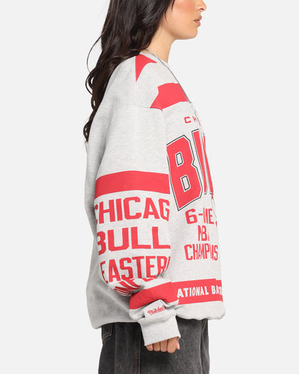Mitchell & Ness Chicago Bulls Letterform Crewneck Grey Marle/Official Team Color