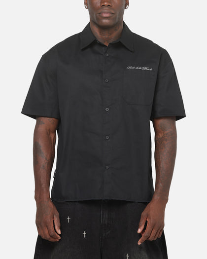 Saint Morta Saints Marked Button Up Shirt Washed Black