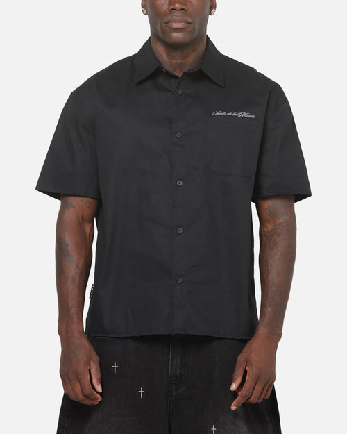 Saint Morta Saints Marked Button Up Shirt Washed Black