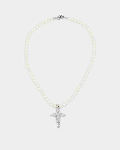 Saint Morta Cupids Pearl Necklace White Gold