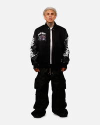 Freeze Max DC Batman Rogues 'Troublemakers' Varsity Jacket Black