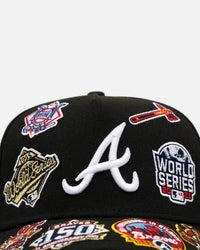 New Era Atlanta Braves 'All Over Embroidery' 9FORTY A-Frame Snapback Black