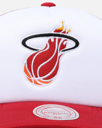 Mitchell & Ness Miami Heat Team Foam Trucker Snapback Red/White