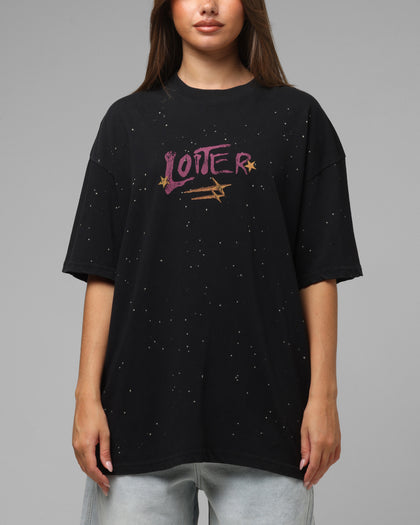 Loiter Melancholy T-Shirt Black Acidwash