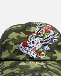 Ed Hardy Heart And Skull Trucker Snapback Camo