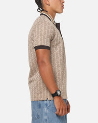Lacoste Monogram Classic Fit Polo T-Shirt Crossiant/Cookie