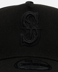 New Era Seattle Mariners 'Easy Black' 9FORTY A-Frame Snapback Black/Black