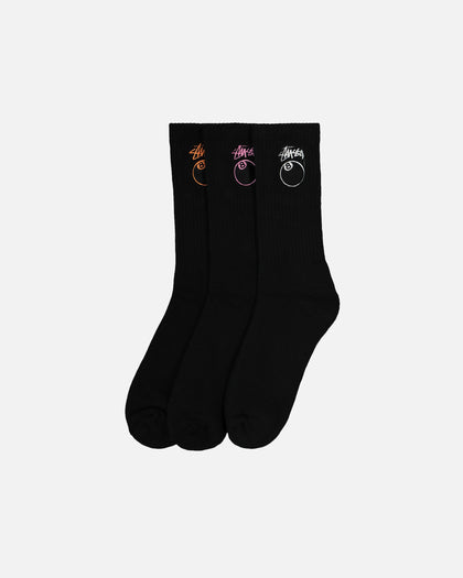 Stüssy 8 Ball Crewcut Socks 3 Pack Multi
