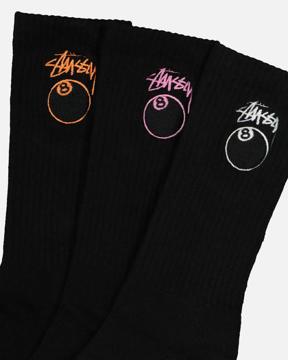 Stüssy 8 Ball Crewcut Socks 3 Pack Multi