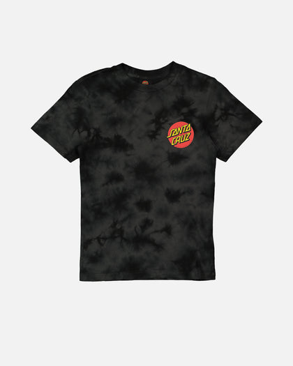 Santa Cruz Kids' Beware Dot Tie Dye T-Shirt Black Tie Dye