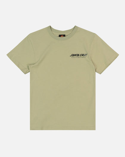 Santa Cruz Kid's Snake Dot Strip T-Shirt Light Green