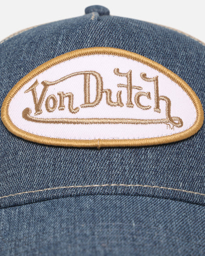 Von Dutch Unisex Trucker Snapback Hat Blue