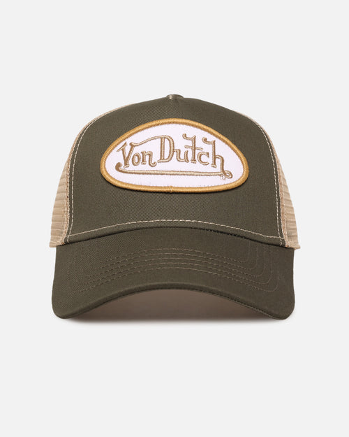 Von Dutch Unisex Trucker Snapback Hat Khaki