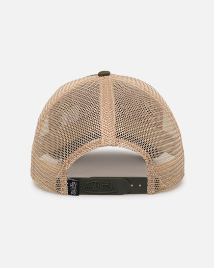 Von Dutch Unisex Trucker Snapback Hat Khaki