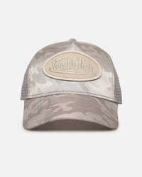 Von Dutch Unisex Trucker Snapback Hat Taupe