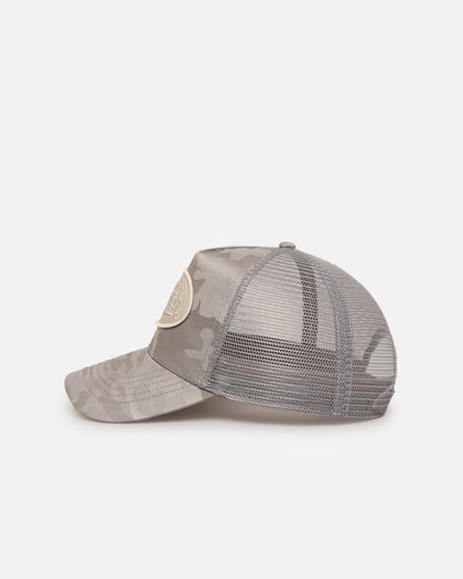 Von Dutch Unisex Trucker Snapback Hat Taupe