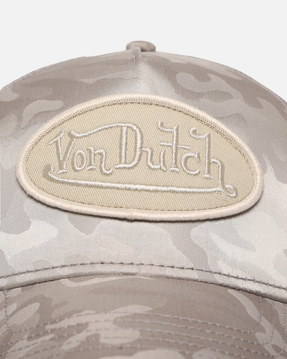 Von Dutch Unisex Trucker Snapback Hat Taupe