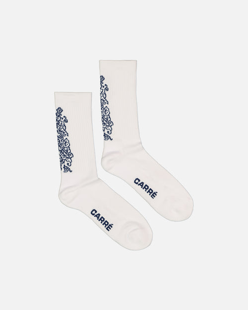 Carré Botanical Socks White/Blue