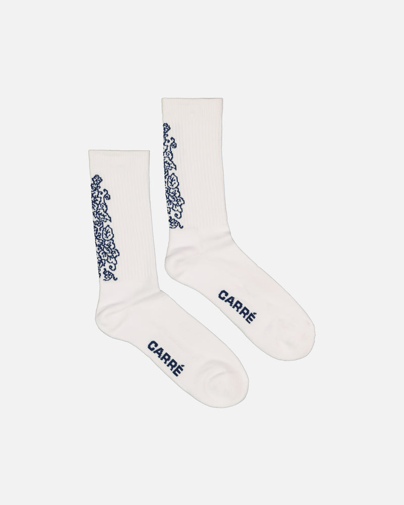 Carré Botanical Socks White/Blue