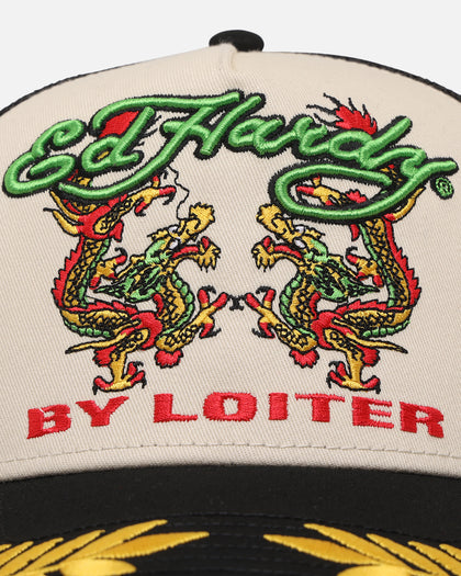 Ed Hardy X Loiter Trucker Snapback Black/White