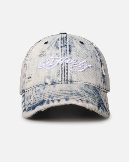 Ed Hardy Distressed Denim Strapback Cap Blue Wash