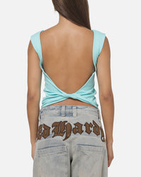Ed Hardy Women's Cowl Back Top Dusty Blue