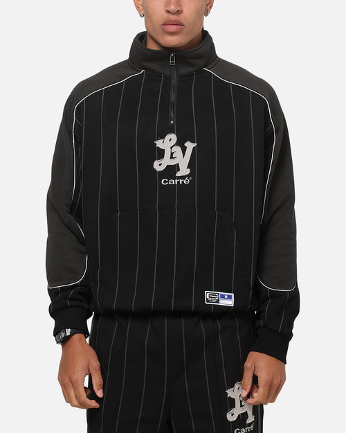 Carre Las Vegas City Series Quarter Zip Crewneck Black Pinstripe