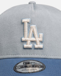 New Era Los Angeles Dodgers 'Faded Washed Grey' 9FORTY A-Frame Snapback Grey/Blue