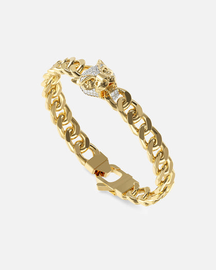 Guess Mainline Panther 9mm Gold Chain Bracelet Gold