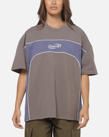 Carre Athletic Panel Crew T-Shirt Washed Charcoal