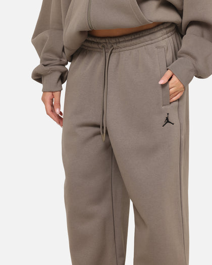 Jordan Jumpman Brooklyn Fleece Oversized Open-Hem Pants Olive Grey/Black