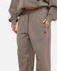 Jordan Jumpman Brooklyn Fleece Oversized Open-Hem Pants Olive Grey/Black