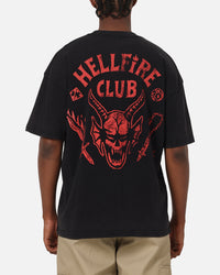 73Studio X Stranger Things Hellfire Lives T-Shirt Black Acidwash