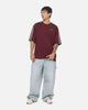 Adidas 3 Stripes Oversized T-Shirt Maroon