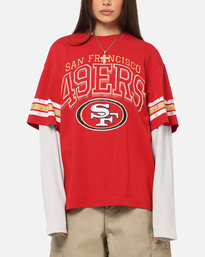 Mitchell & Ness San Francisco 49ers Waffle Mock Layer Long Sleeve T-Shirt Red