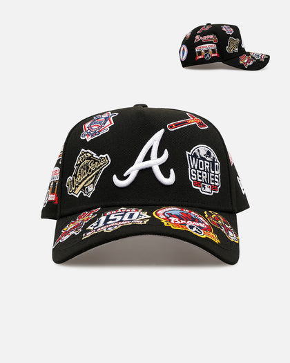 New Era Atlanta Braves 'All Over Embroidery' 9FORTY A-Frame Snapback Black