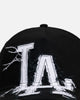 New Era Los Angeles Dodgers 'Applique Distressed' 9FORTY A-Frame Snapback Black/White