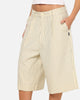 Carre Heritage Pleated Shorts Off White Pinstripe