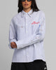 Loiter Western Long Sleeve Button Up Shirt Blue/White