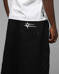 Loiter Utility Cargo Shorts Black