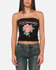 Ed Hardy Women's Rhinestone Rose Boob Tube Black
