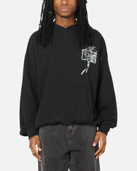 Jordan Brooklyn Shattered Back Board Oversized Pullover Hoodie Black