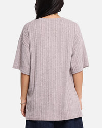 XXIII Rib Knit T-Shirt Pink Marle