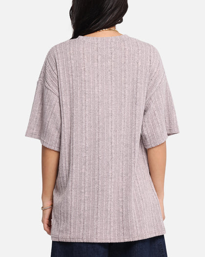 XXIII Rib Knit T-Shirt Pink Marle