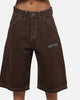 Ed Hardy Serpent Jorts Brown