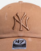 47 Brand New York Yankees 'Distressed Logo' 47 Clean Up Strapback Beige